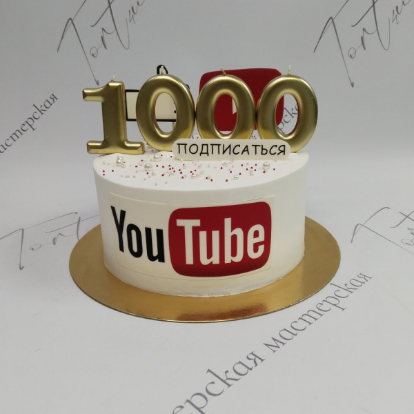 Торт YouTube 1000 подписчиков - 2730 на заказ в Москве, купить 2кг за 4500.00 ₽