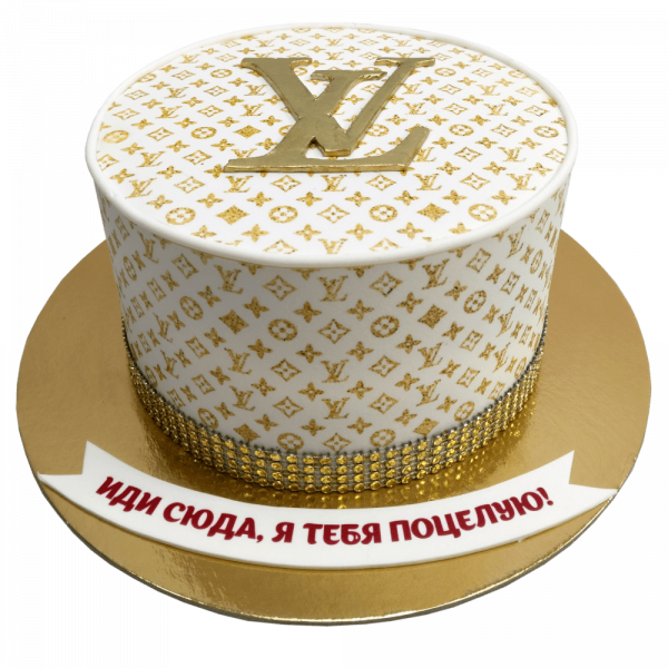 Торт Louis Vuitton с золотым декором - 3952 на заказ в Москве, купить 2кг за 4300.00 ₽