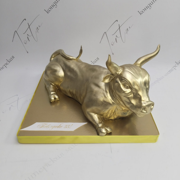 Торт Золотой телец на 55 лет - 671 на заказ в Москве, купить 5кг за 23500.00 ₽