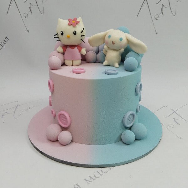 Торт Hello Kitty и Кролик на гендер-пати - 5439 на заказ в Москве, купить 2кг за 8600.00 ₽
