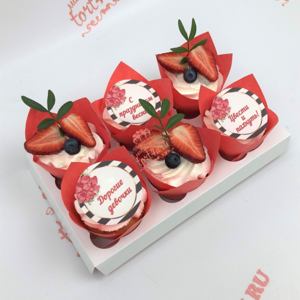 Капкейки на 8 марта - 6551 на заказ в Москве, купить кг за 3150.00 ₽