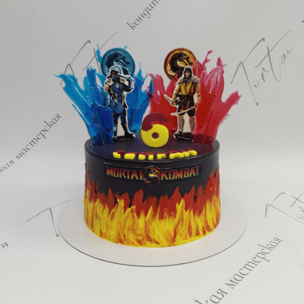 Торт Mortal Kombat на 6 лет - 1575 на заказ в Москве, купить 3кг за 11200.00 ₽