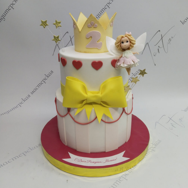 Торт корона с феей на 2 года - 5200 на заказ в Москве, купить 6кг за 18600.00 ₽