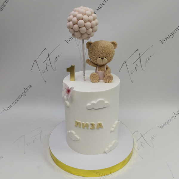 Торт мишка и шарики на 1 месяц - 5085 на заказ в Москве, купить 4кг за 11900.00 ₽