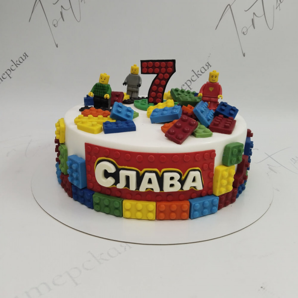 Торт Лего на 7 лет Слава - 4819 на заказ в Москве, купить 3кг за 8300.00 ₽